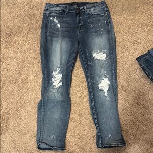 Judy Blue Boyfriend Jeans Blue Distressed